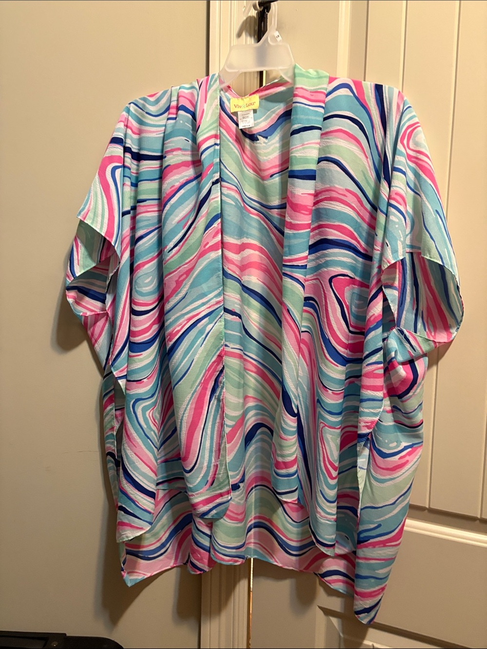 Pastel Swirl Kimono Cardigan - Mint, Pink & Aqua